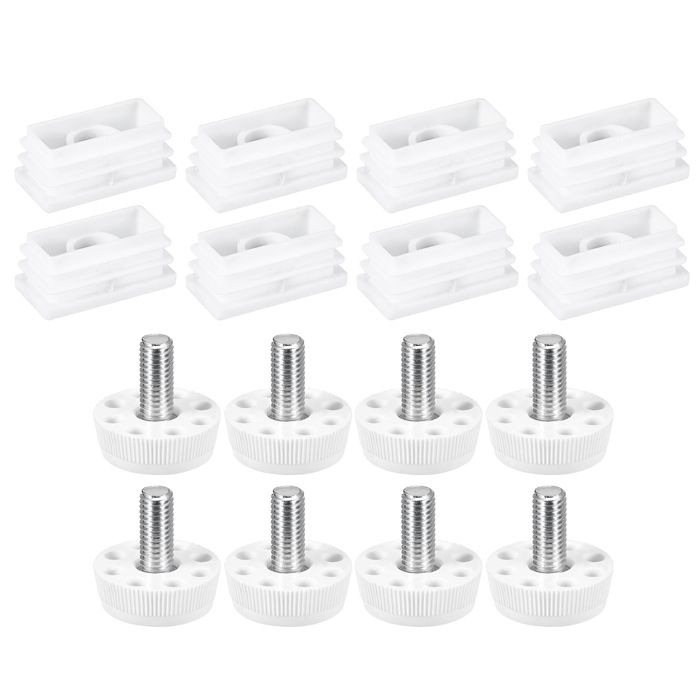 Sourcingmap 6 Inserti Rettangolari In Plastica Per Tubi – 20x40 Mm – Nero, Tappi Per Profili