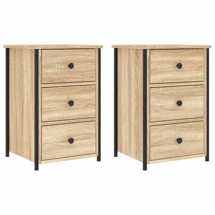2 pcs Armoires de chevet - UMR - chêne sonoma - 40x36x60 cm - bois ingénierie 825996