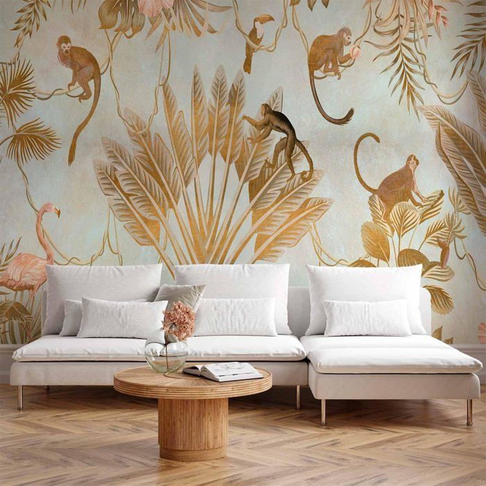 Papier Peint Panoramique Jungle 350x256 cm - Décoration murale moderne ...