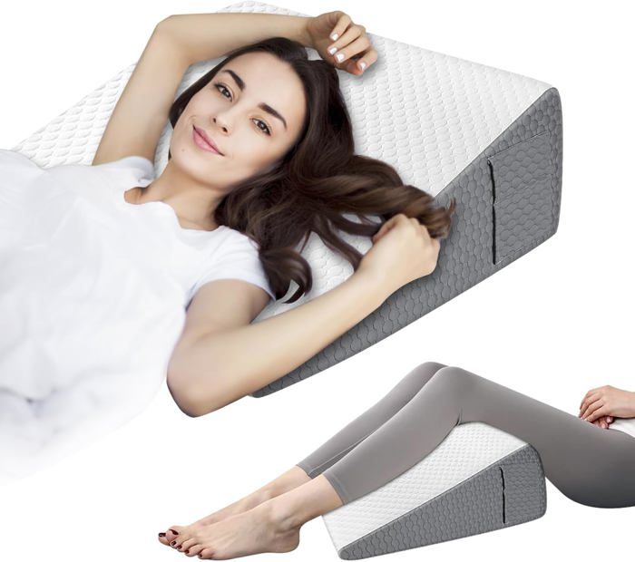 Coussin Incliné Ergonomique Pour Lit – Soutien Lombaire En Mousse Mémoire, Réglable - 8