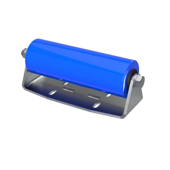 Rouleau de quille en polyuréthane avec Support H Hauteur réglable Aide à la Mise à l'eau des remorques de Bateaux galvanisé 130/60 mm, Gris