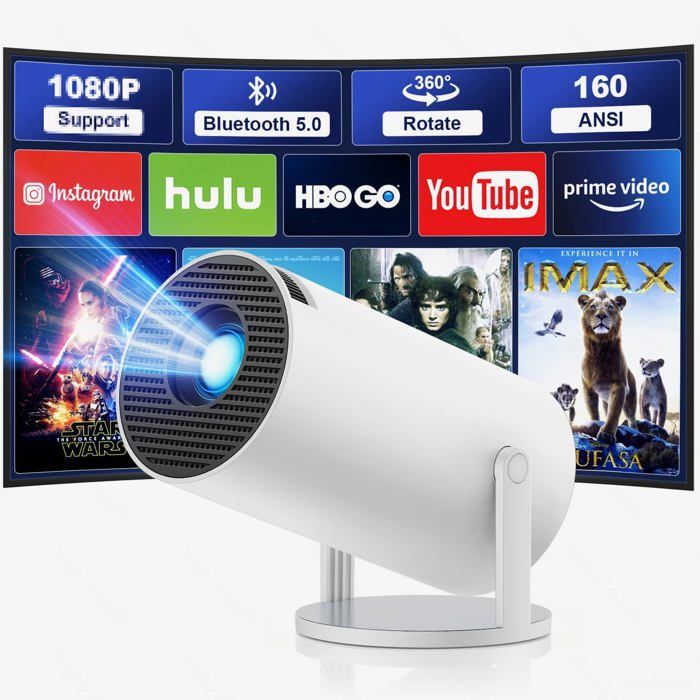 Mini Vidéoprojecteur, Support 4K 1080P Android14 Projecteur vidéo WiFi Bluetooth5, 12000 Lumens Retroprojecteur Auto Keystoneavec - TV Son Photo Mini Vidéoprojecteur, Support 4K 1080P Android14 Projecteur vidéo WiFi Bluetooth5, 12000 Lumens Retroprojecteur Auto Keystoneavec - TV Son Photo