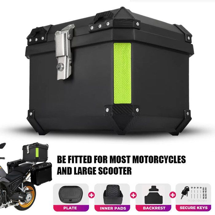 Top Case Universel Pour Moto, Coffre à Bagages En Aluminium Avec Dossier, Plaque De Base étanche, Boîtier De Rangement Arrière Pour Moto 28 L, 36 L, 45 L, 55 L - 7