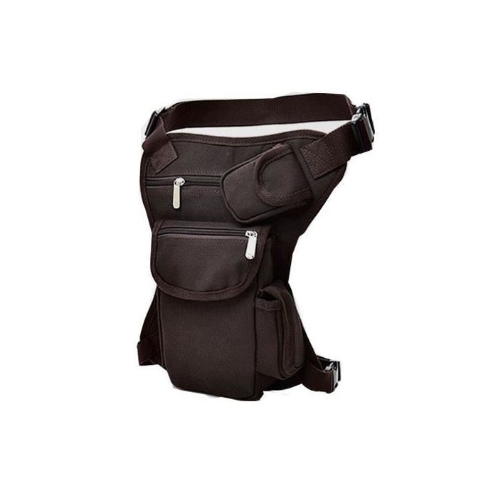 Sacoche de jambe Toile Homme Femme Sacs Tactique Militaire Sac de Pche multifonctionnel Portefeuille Voyage Randonne Cyclisme brun