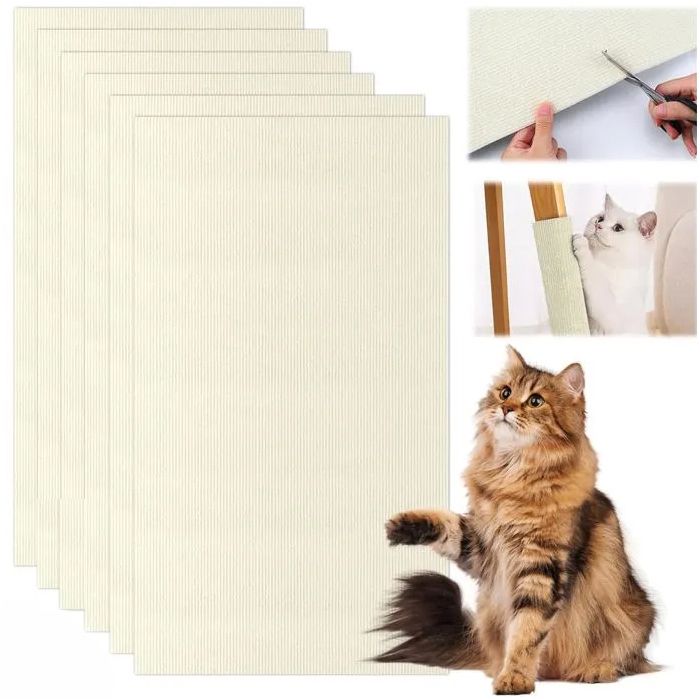 Comparer les prix de Griffoir Auto-adhésif pour Chat5 Pièces 30X60 cm Tapis CanapéClimbing Cat ScratcherGrattoir (Beige) GRIFFOIR