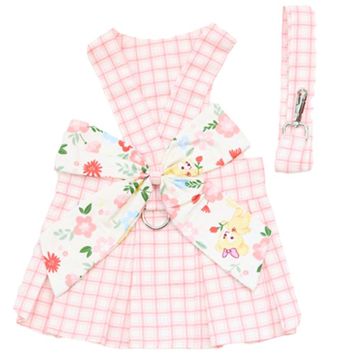 Comparer les prix de Ensemble harnais et laisse pour chien petite et moyenne taille motif écossais (rose)