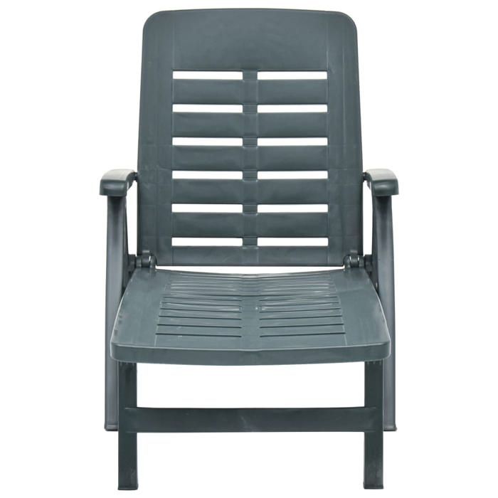 Vert Chaise longue - Bain de Soleil - Pour Vacances - pliable Plastique Vert - Hauteur:96 cm 5866