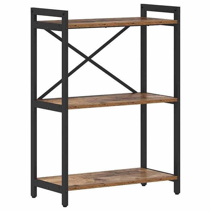 “Winter SaleTOP Armoire étagère magazine Marron - Bibliothèque Bois ancien 60x30x83cm - bois dingénierie PRO78778