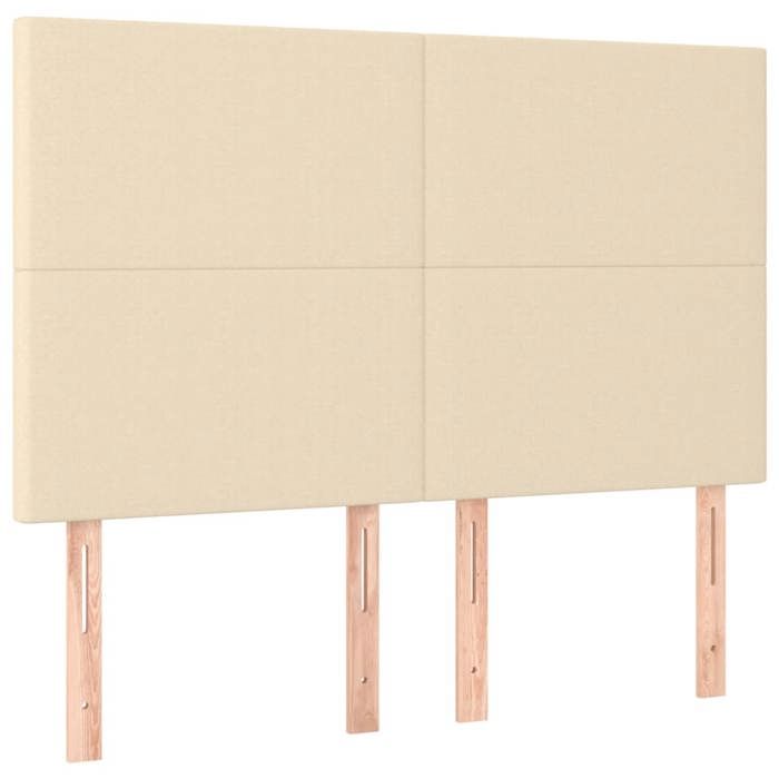 Tête de lit classique - VIDAXL - Lot de 4 - Crème - 72x5x78/88 cm - Tissu polyester - Bois massif - Hauteur réglable