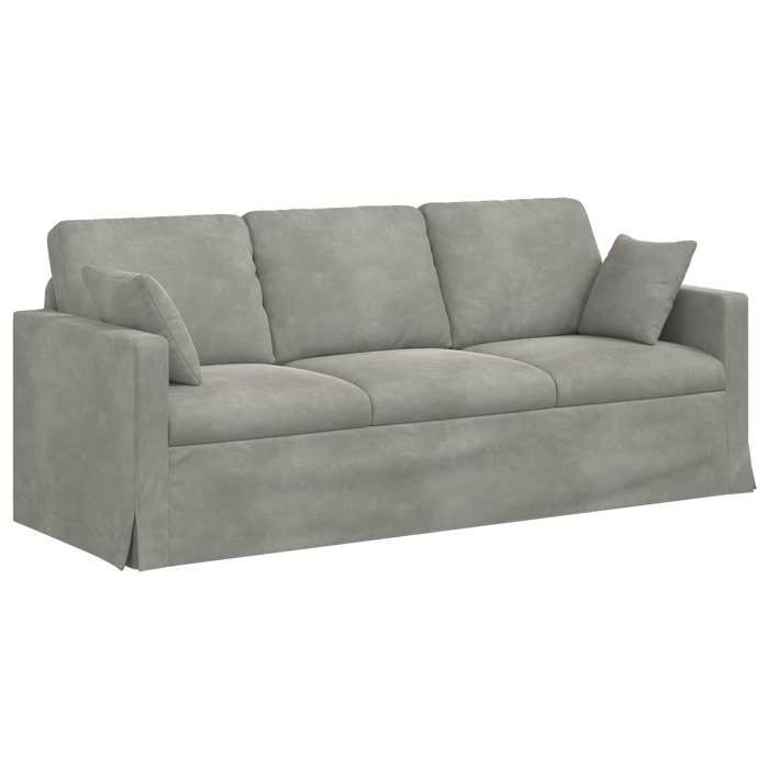 Canapé Gris clair 198 x 78 x 80 cm Velours