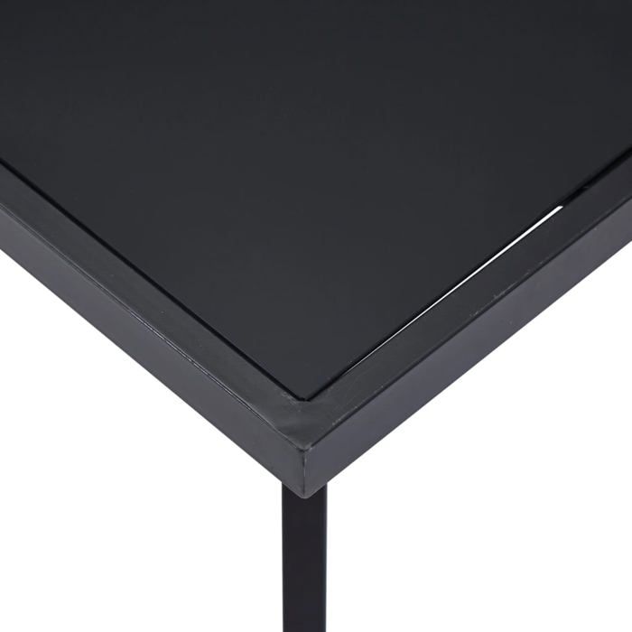 ShieldPro®Table cuisine(Rectangle) SOLOMON Noir Table à manger - FAFA-TOP - Meuble de salon - Noir 160x80x75 cm Verre trempé 972825