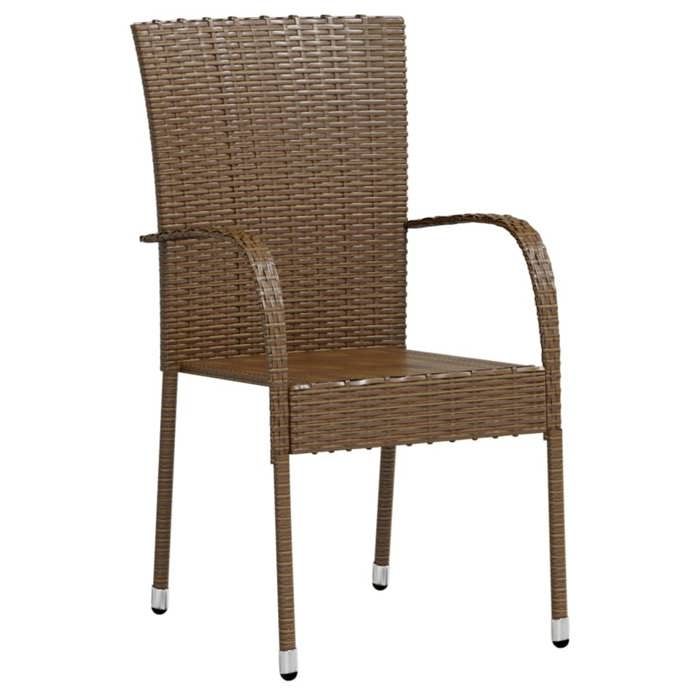 (SOLDES dété) Ensemble à manger de jardin - 3 pcs - SHIELD - Table de jardin et 2 Fauteuils - Résine tressée Marron 3100701