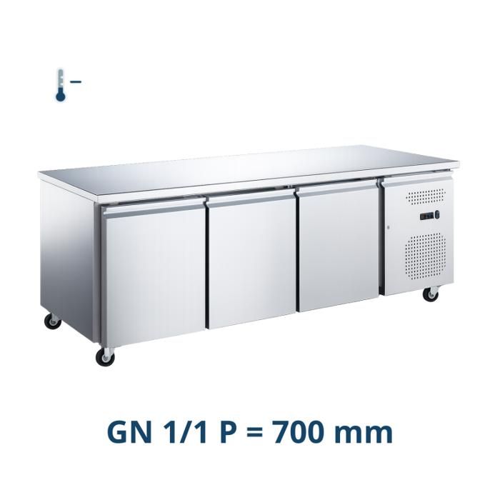 Desserte réfrigérée négative 3 portes - PESAGE MB - GN1/1 - 417 L - Inox - -18/-22°C