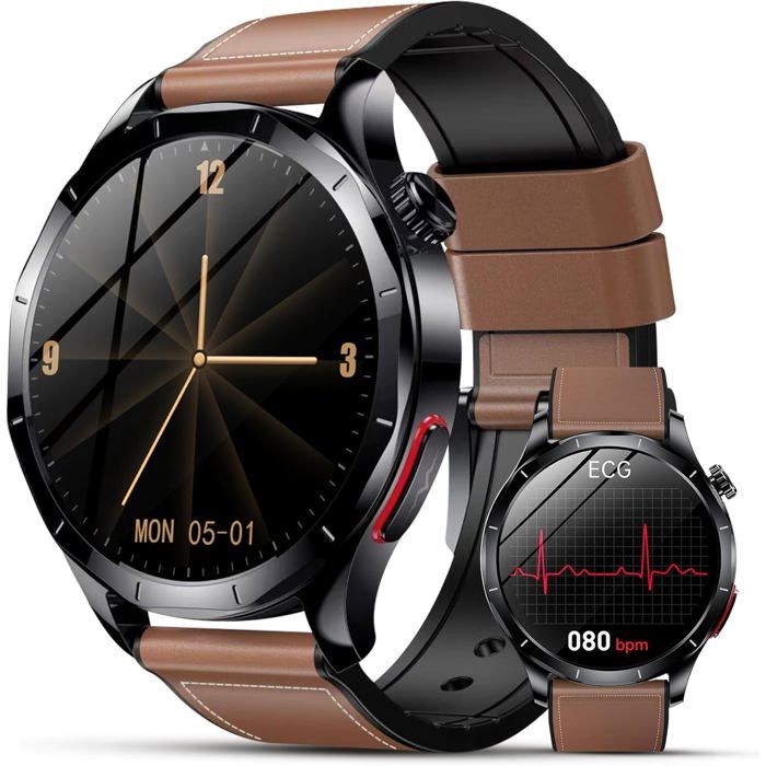 2026 Nouv Montre Connectée Homme Avec Ecg+Hrv/Pressιon Artérιelle/Acide Urique/Imc 1 43 Amoled Smartwatch Avec Fonction[MB62]