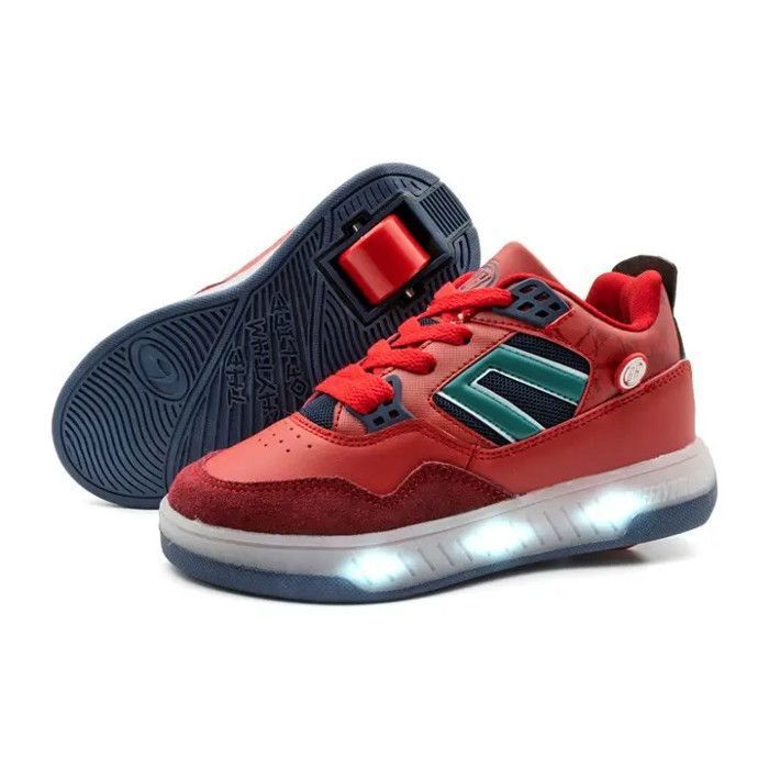 BREEZY ROLLERS Chaussure à Roulettes Light Beam Rouge Bleu - Chaussures à roulettes Heelys