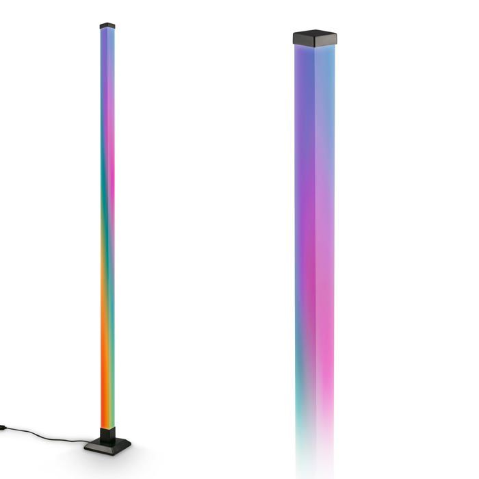 Lampadaire LED avec télécommande intensité lumineuse variable capteur de musique gaming lampadaire sur pied salon lampe sur p