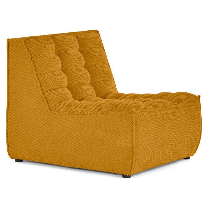 Ellie - fauteuil en velours texturé - Jaune