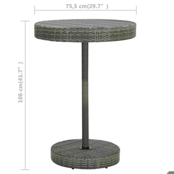Neuf& 3531 Gris Mobilier de patio arrière-cour - vidaXL - CHIC Ensemble de bar de jardin - 5 pcs - et coussins Résine tressée Gris26
