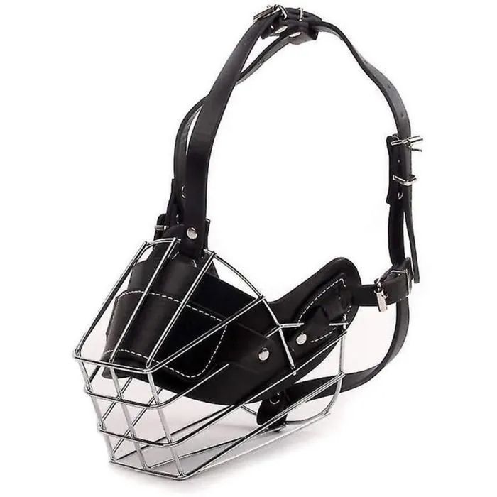 Muselière en métal - Grand chien - Cuir - Sécurisée - Confortable