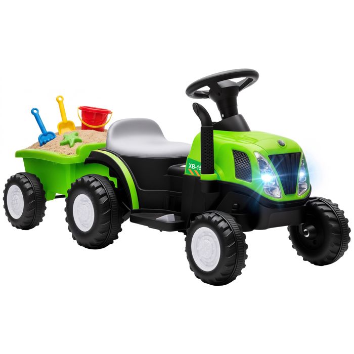 Tracteur électrique pour enfants - AIYAPLAY - remorque amovible batterie au lithium - PP et métal - 106 x 40 5 x 48 5 cm - vert Tracteur électrique pour enfants - AIYAPLAY - remorque amovible batterie au lithium - PP et métal - 106 x 40 5 x 48 5 cm - vert