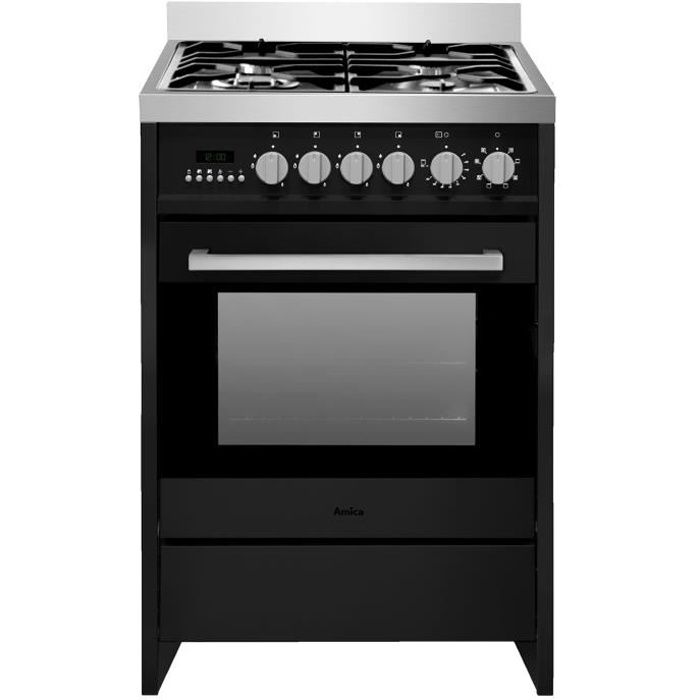 Cuisinière mixte - AMICA - ACME2005N - 4 feux - 90-95 x 60 x 60 cm - Noir