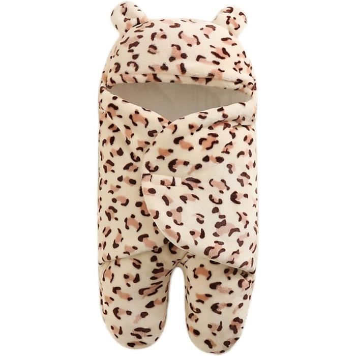 Nid dange universel hiver pour bébé - AMOUNE - Léopard - Flanelle + Coton - 78L x 90l cm