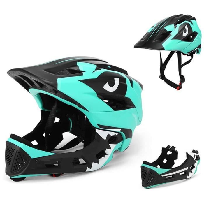Casque Velo Enfants AQSACOKIYA Casque Integral avec Mentonniere Taille Reglable Haute Qualite