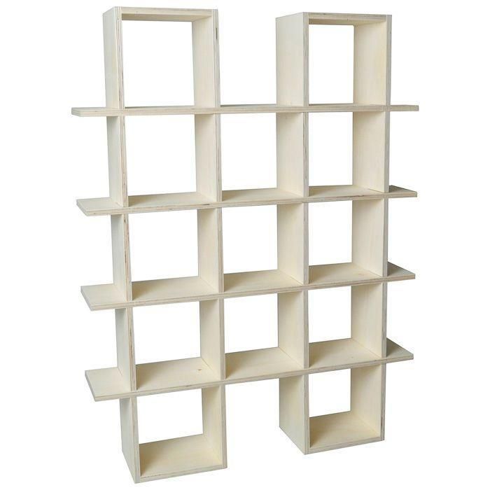 etagère murale en bois 4 niveaux à customiser - artemio - 71 x 53 x 12 cm - beige - aspect bois