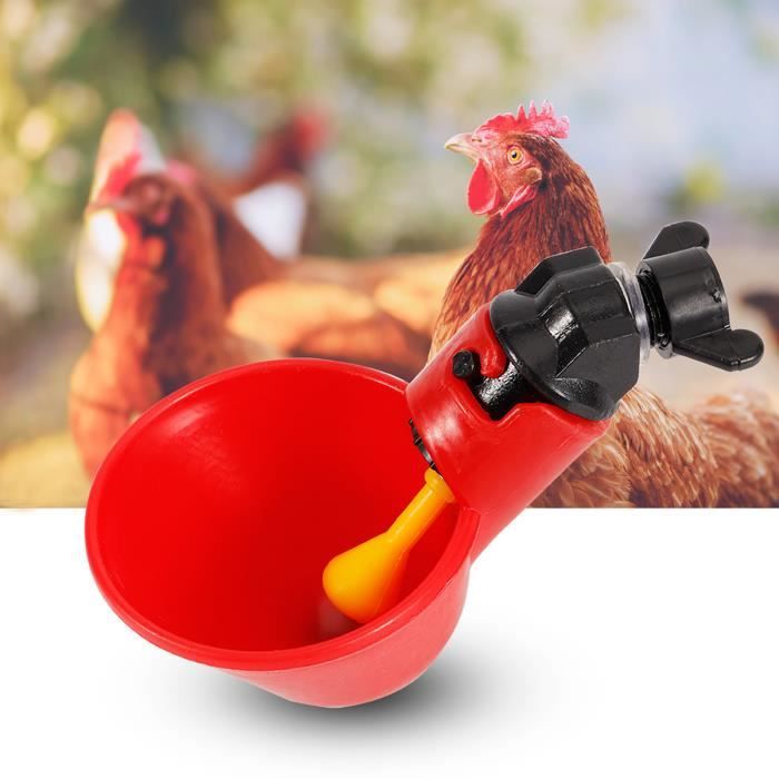 Meilleurs prix pour GOO 5PCS Abreuvoirs automatiques pour oiseaux et poules Bols à eau (Bol à eau à vis fixe) 13008