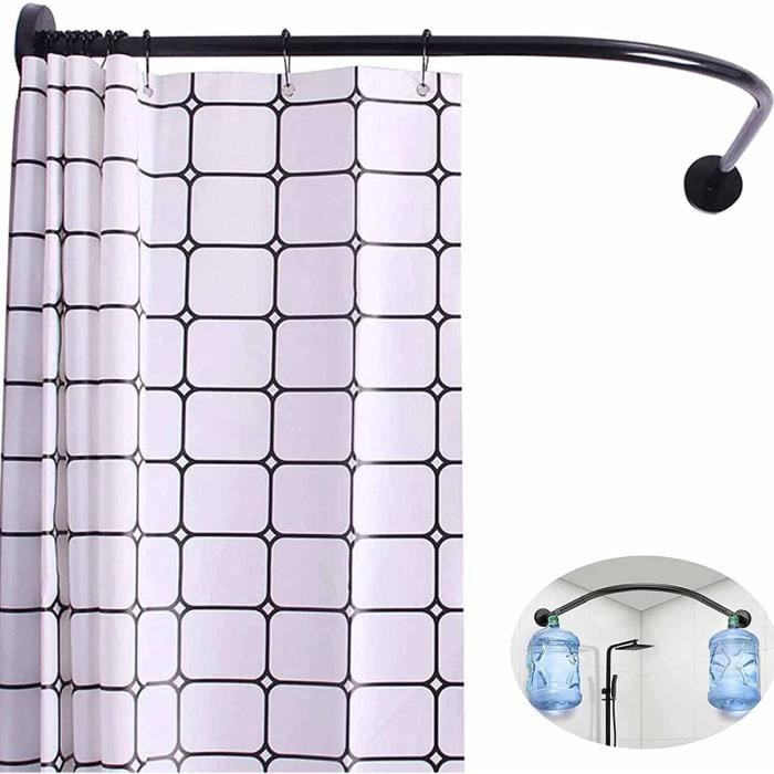 Tringle rideaux de douche sans perçage, barre de douche extensible en acier  inoxydable - dimension 125 - 220mm