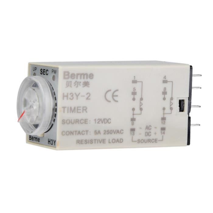 H3Y-2 DC 12V Relais De Temporisation De Minuterie Equipement Testeur Pièce