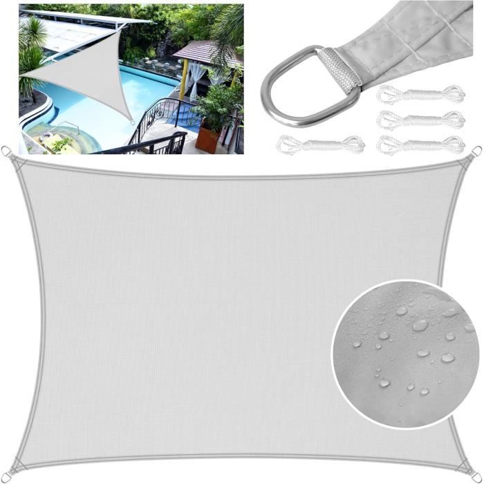 Voile D'Ombrage Rectangulaire 2x2M Anthracite - Protection UV 95%, Imperméable Et Résistante