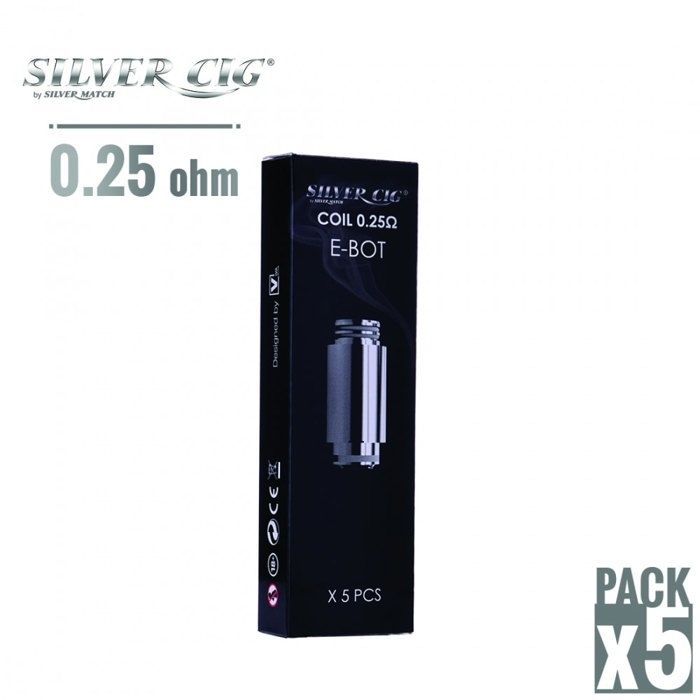 Lot de 5 rsistances silvercig e-bot 0.25 ohm - Cdiscount Au quotidien