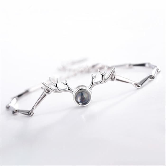 Bracelet "Je T'aime En 100 Langues" – Pierre Naturelle, Corde élastique – Cadeau Anniversaire, Saint-Valentin, Pour Elle, Adolescente