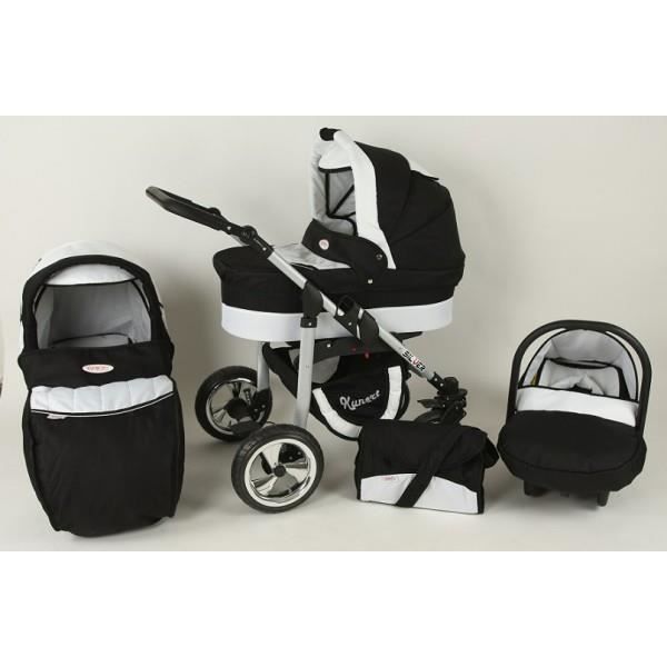 Poussette trio noir et blanc Clearance