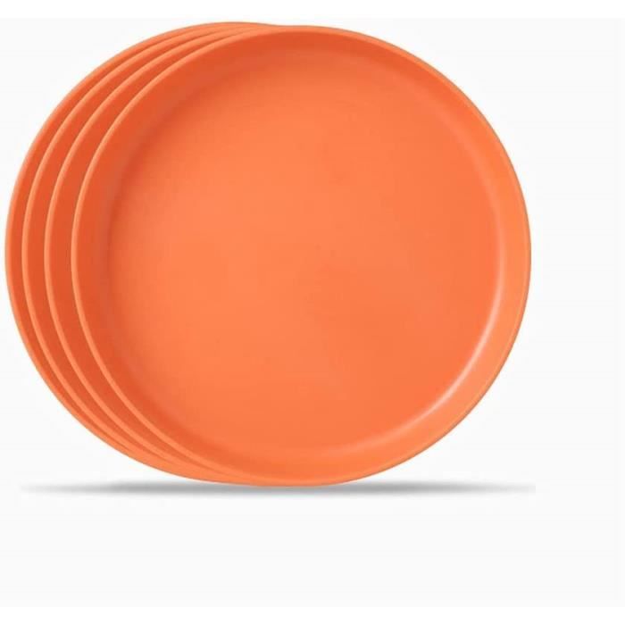 WATUNID Lot de 10 assiettes plates, 23 x 25 cm, en plastique incassables, réutilisables, pour le camping, le dîner, les pique-niques, les gâteaux