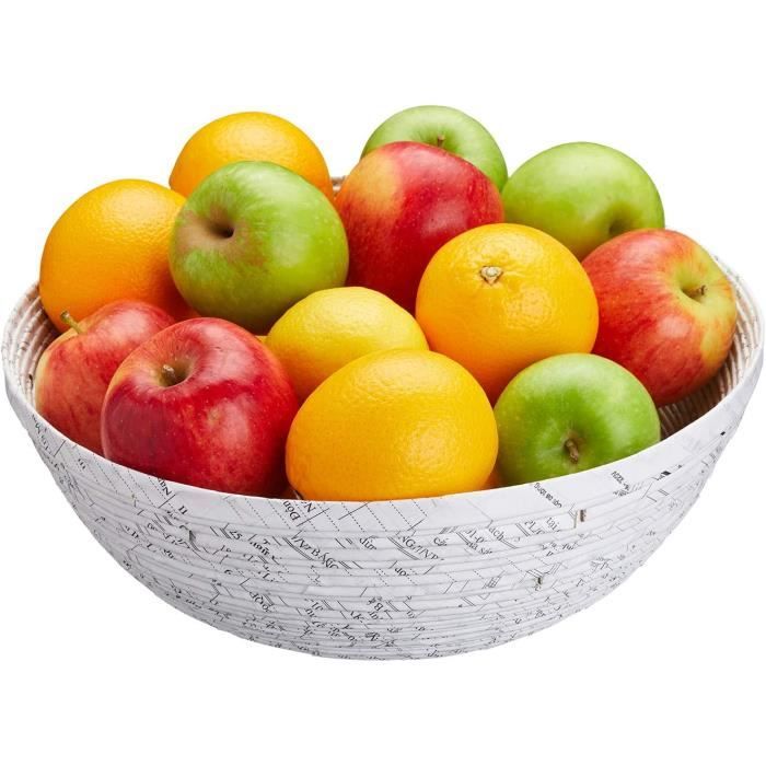 Corbeille à Fruits Métal Noir - Panier Aéré Anti-dérapant - Pour Fruits, Pain, Légumes