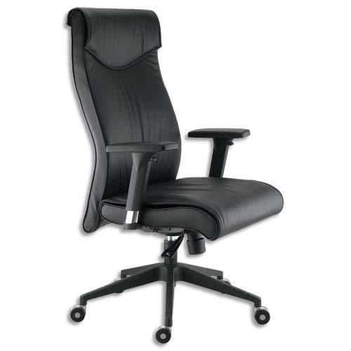 Fauteuil Direction New York Synchrone Cuir Noir Achat Vente Chaise De Bureau Noir Cdiscount