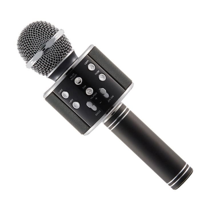 Sans Marque 2 en 1 Microphone Karaoke et haut-parleur Bluetooth sans fil -  Noir à prix pas cher