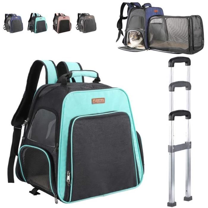 Sac à Dos Transport Pour Chat/chien - Extensible, 4 Ouvertures, Respirable - Gris - Jusqu'à 8kg