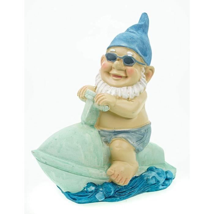 Nain de jardin amusant de 12,7 cm de haut, statue de nain de jardin coquin assis sur les toilettes, lecture de téléphone, résine imperméable, décoration à moitié nue pour terrasse, cour, pelouse