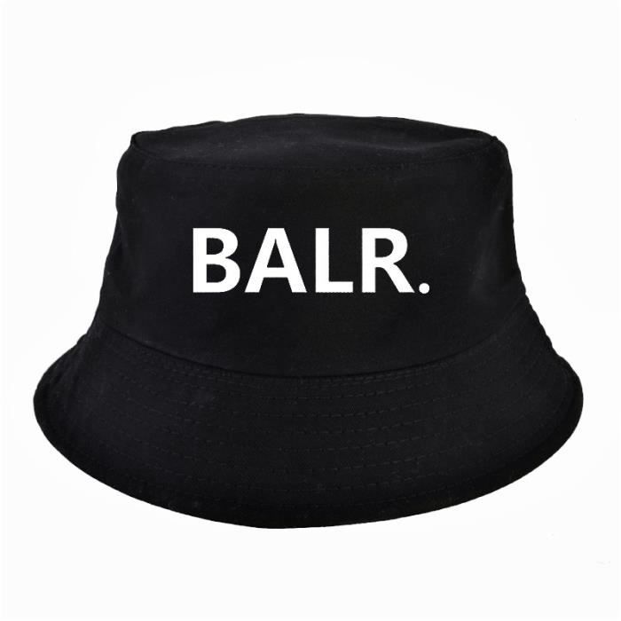 Black -BALR Lettre Seau Chapeaux D'été 