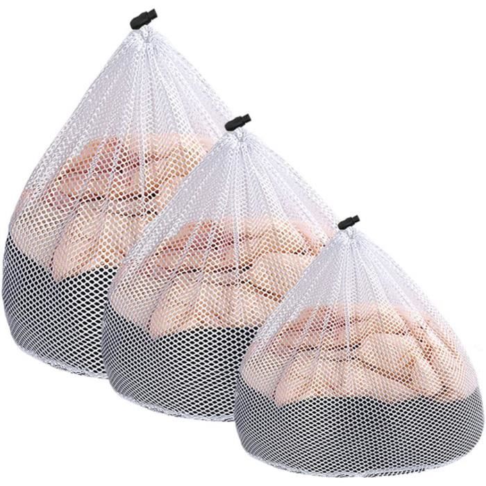 Sacs à Linge En Maille - Lot De 2 - 60x80 Cm - Avec Cordon De Serrage - Réutilisables Pour Machine à Laver - 6