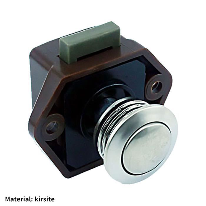 Verrou Bouton Poussoir 20mm Pour Meuble - Camping-Car, Bateau, Caravane - Installation Simple