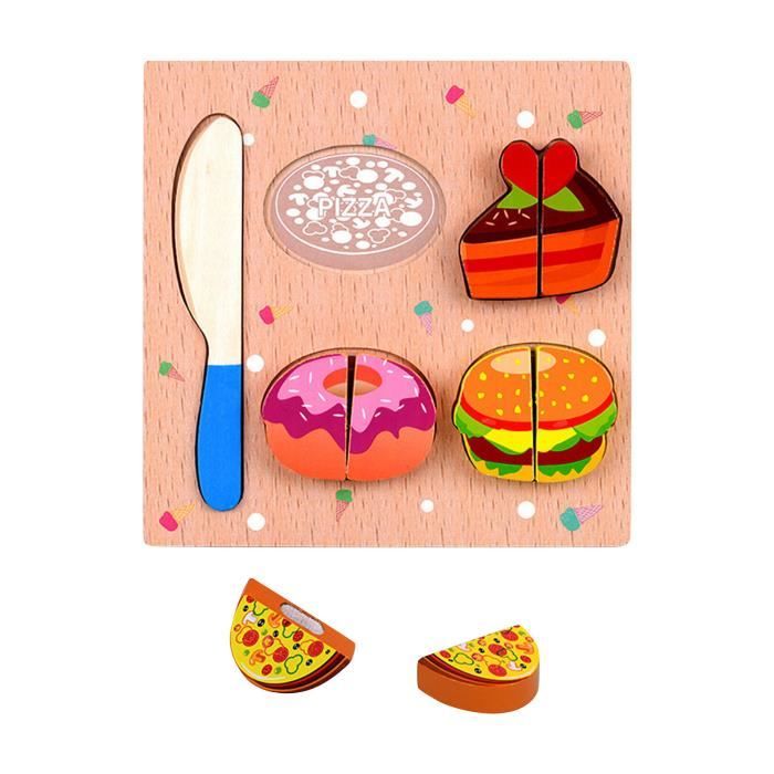 5 Puzzles En Bois À Bouton Pour Garçons & Filles - Jouet Éducatif