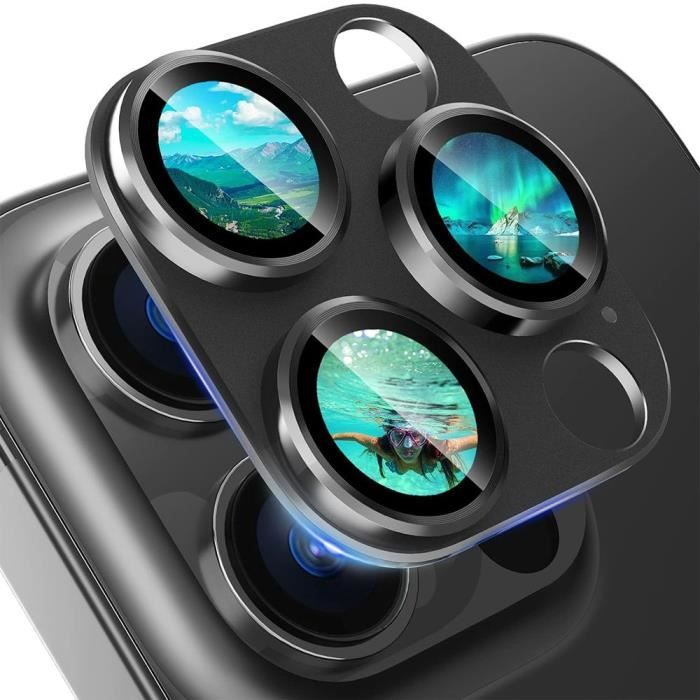 Protecteur D'Objectif Caméra IPhone 13 Pro / 13 Pro Max - Verre Trempé 9H, Anti-Rayures, Monture Métal, Installation Facile Sans Bulle - 2