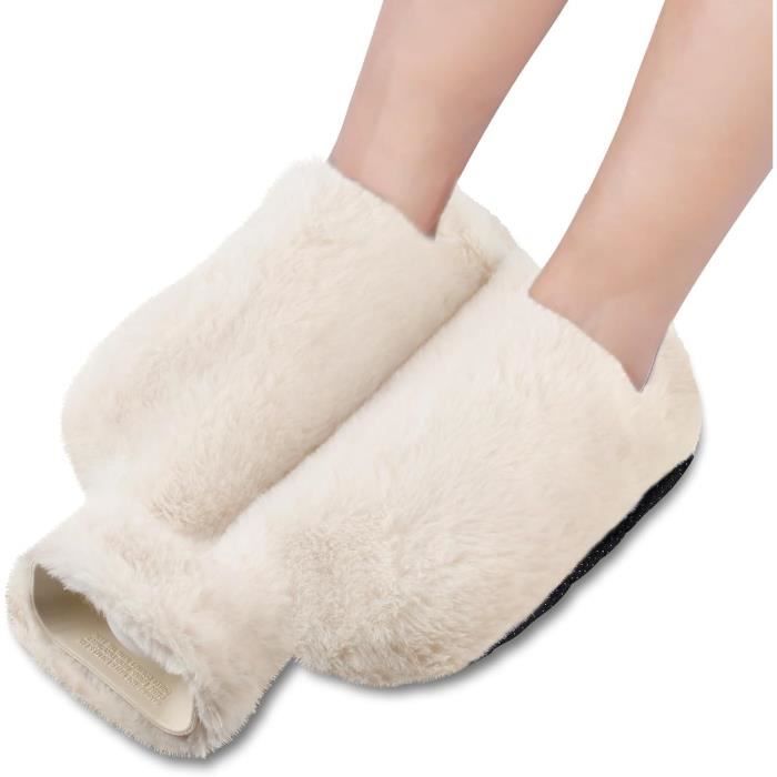 Chauffe-pieds En Peluche 2 En 1 - Bouillotte Amovible - Capacité 2L - Pour Pieds Jusqu'à Taille 42 - Non électrique, Réutilisable - Idéal Hiver