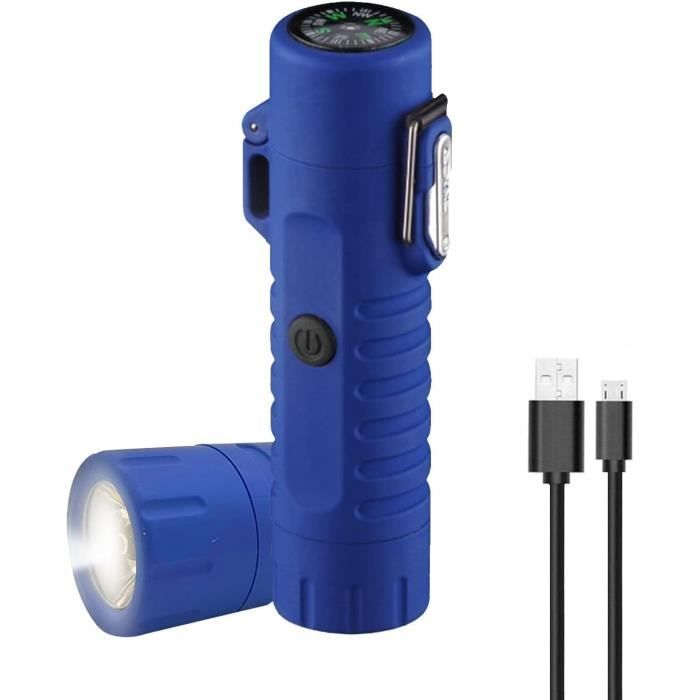 Briquet Led Double Arc Briquet Électrique USB-C Double Arc – Étanche, LED, Coupe-Vent – Idéal Camping & Survie