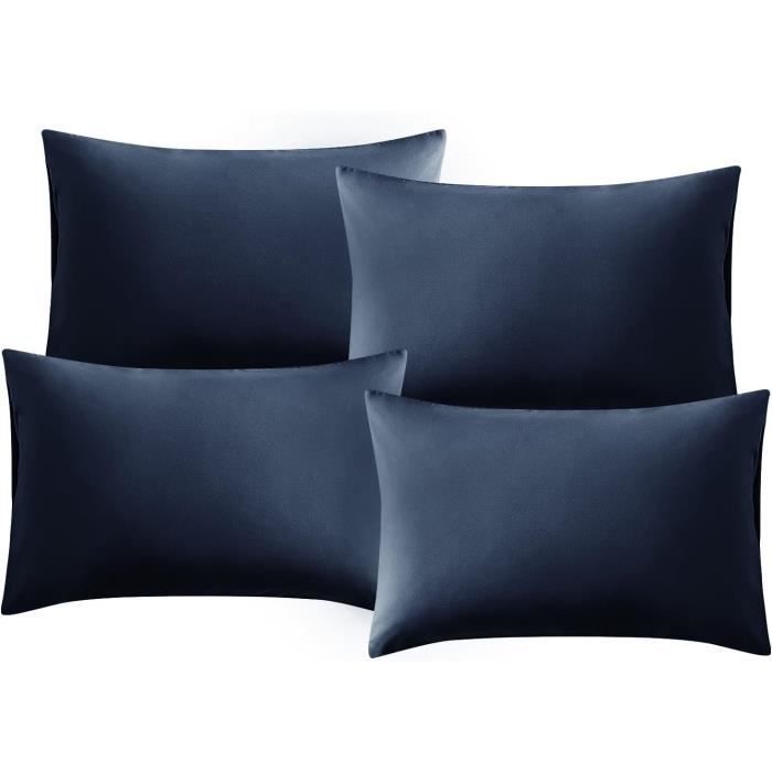 Taie D'oreiller Décorative 30x50 Cm - Bleu Mer - Toi Et La Mer - Coton