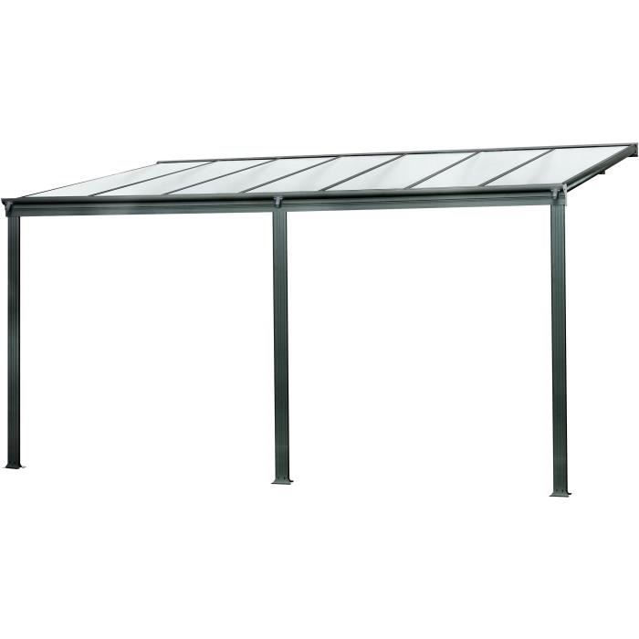 Pergola CIELO 4x3m en polycarbonate - Gris Anthracite